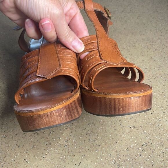 Jeffrey Campbell Free People Wood Platform Leather Sandals 9.5 - Picture 9 of 11